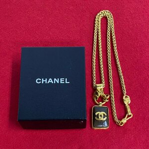 ほぼ未使用 箱付 コメあり CHANEL シャネル 97A 刻印 ココマーク ロゴ ウッド ネックレス ペンダント アクセサリー ゴールド 32739