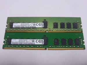 メモリ サーバーパソコン用 Samsung DDR4-2933 (PC4-23400) ECC Registered 16GBx2枚 合計32GB 起動確認済です M393A2K40CB2-CVFBY
