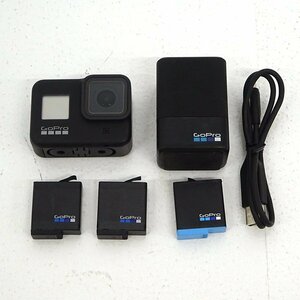 ★中古★GoPro HERO8 Black 本体+バッテリー+充電器+USBケーブルのみ (ゴープロ/ウェアラブルカメラ/アクションカメラ)★【HD407】