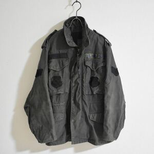 80sM-65 FieldJacket3rd 黒後染め　SCOVILブラスジップ