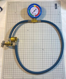 Zenoplige R134a カーエアコンガスチャージホース メーター付 冷媒補充 ロングサイズ 60cm