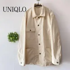 ユニクロ　UNIQLO【L】ウォッシュユーティリティジャケット　オフホワイト