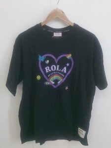 ◇ ROLAROLA ロラロラ? 半袖 Tシャツ カットソー サイズF ブラック パープル マルチ レディース P