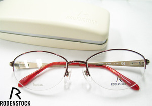 RODENSTOCK 正規品 メガネ 眼鏡フレーム R0216C ダークレッド 赤 ラメ ゴールド ラインストーン レディース 日本製