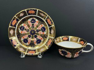 Royal Crown Derby ロイヤルクラウンダービー 金彩 伊万里 ティー カップ＆ソーサー 1912年頃 レトロ アンティーク 陶器 茶器 ① F01-11