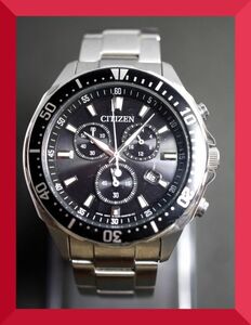 美品 シチズン CITIZEN エコドライブ ECO-DRIVE クロノグラフ 純正ベルト H500-S064538 男性用 メンズ 腕時計 x492 稼働品