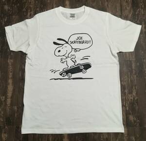 JOE SKATEBORD・snoopy・スヌーピースケボー・Ｔシャツ・白・Ｌ