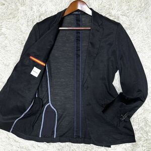 Paul Smith ポールスミス テーラードジャケット リネン100% 麻 アンコンジャケット ブラック 黒 春夏素材 M相当サイズ