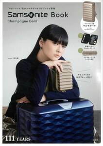 Samsonite Book Champagne Gold　サムソナイトスーツケース型マルチポーチ　秋元梢