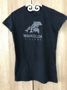ハワイで購入　WAIKOLOA VILLAGE　半袖Tシャツ　ロング丈　黒