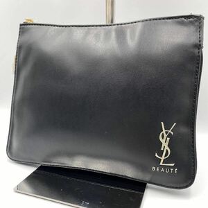 1円【新品未使用】YVES SAINT LAURENT YSL イヴサンローラン セカンドバッグ クラッチバッグ ロゴ 本革 メンズ ゴールド金具