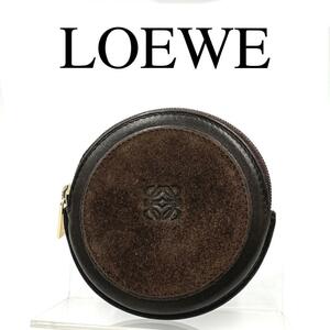 LOEWE ロエベ コインケース 小銭入れ アナグラム レザー スエード