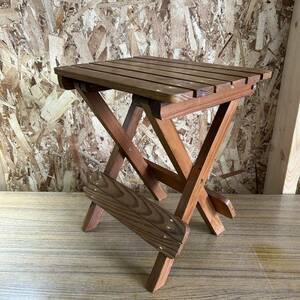 折り畳み椅子 木製 ヴィンテージ アンティーク サイドテーブル ミニテーブル チェアー キャンプ キャンプ用品 ベランダ 家具 アウトドア