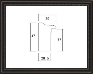 額縁　油絵/油彩額縁 出展用木製仮縁 7300 M6号 鉄黒