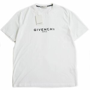 未使用品●GIVENCHY ジバンシィ BM70K93002 ロゴプリント クルーネック 半袖 Tシャツ/カットソー ホワイト 大きめサイズXXL 正規品