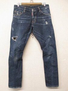 k6616：イタリア製 DSQUARED2(ディースクエアード) ダメージウォッシュ加工ストレッチスキニーデニムパンツ 46 ジーンズ/メンズ：5