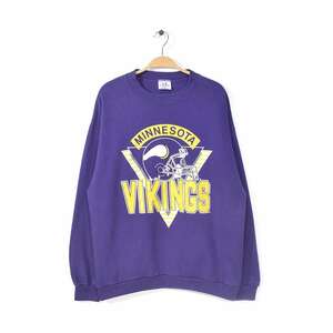 【送料無料】80s ミネソタバイキングス USA製 ヴィンテージスウェット NFL 紫 パープル MINESOTA VIKINGS 大きいサイズ メンズXL @CF0606