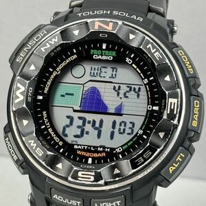 美品 PROTREK PRW-2500-1JF タフソーラー 電波受信 電波ソーラー マルチバンド6 方位.温度.気圧/高度計搭載 トリプルセンサー ブラック