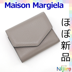 【極美品】メゾンマルジェラ Maison Margiela 4ステッチ デザイン お財布 三つ折り財布 コンパクトウォレット グレー