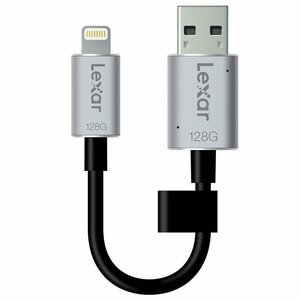 Lexar JumpDrive C25i USBフラッシュドライブ 128GB USB3.0、iPhone Lightningコネクタ対応、 LJDC25i-128BBNL Apple認証 k127