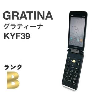 GRATINA KYF39 墨 ブラック au SIMロック解除済み 白ロム 4G LTEケータイ Bluetooth 携帯電話 ガラホ本体 送料無料 Y1MR