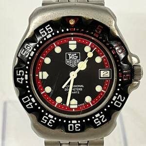 1円~【実動】タグホイヤー TAG HEUER フォーミュラ1 374.513 プロフェッショナル200M QZ ボーイズ腕時計 ブラック文字盤 デイト G131542