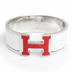 （新品・未使用品）エルメス HERMES クリック クラック PM バングル エナメル ブレスレット ルージュヴィフ ブラン レッド ホワイト 箱付