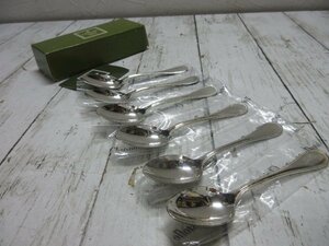 1.1円　美品　Christofle クリストフル シルバープレート 高級カトラリー パール スプーン 13.5cm 6pcs 【星見】