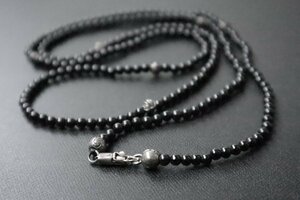 CHROME HEARTS ◆ クロスボール ネックレス 黒 (付属品あり) ビーズ ロング ペンダント アクセサアリー クロムハーツ ◆467/KC-1