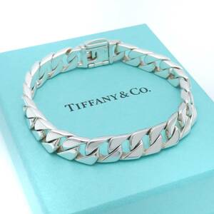 【送料無料】 極希少 美品 Tiffany&Co. ティファニー ヘビー 喜平 メンズ シルバー ブレスレット Ag925 SV OS7