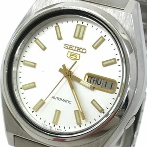 美品 SEIKO セイコー SEIKO5 セイコー5 腕時計 7009-876A 自動巻 機械式 オートマティック アナログ ラウンド シルバー 動作確認済み