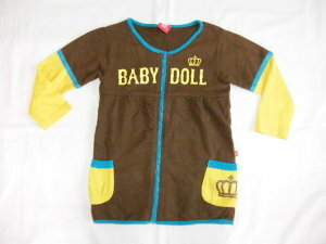 ★BABY DOLL ベビードール★　100cm　茶色　長袖ワンピース