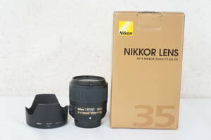 ④ Nikon ニコン ED AF-S NIKKOR 35mm F1.8 G カメラレンズ HB-70 フード 箱付き 0604276011