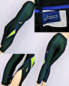 PY3-349◇//ASICS♪XT7211*速乾性*UVカット*光沢*ブラック*裾ファスナー付き♪ランニングタイツ※一番安価な送料はゆうパケットなら210円♪