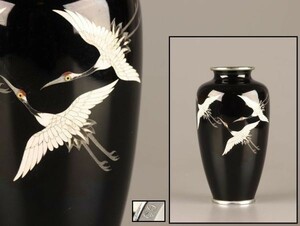 古美術 安藤七宝 七宝焼 花瓶 時代物 極上品 初だし品 C4080