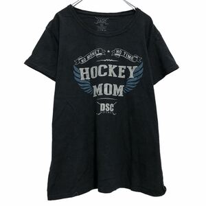 DSC hockey 半袖 プリントTシャツ XL ブラック ホワイト アイスホッケー 古着卸 アメリカ仕入 a508-5360