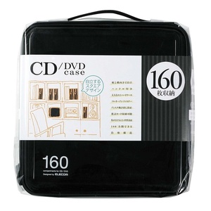 CD/DVDファスナーケース 160枚収納 縦にも横にも自立するスクエアデザイン！CD/DVDをスタイリッシュに収納できる: CCD-H160BK