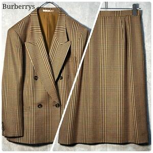 極美品☆Burberrys シルクウール スカートセットアップスーツ大きいサイズ