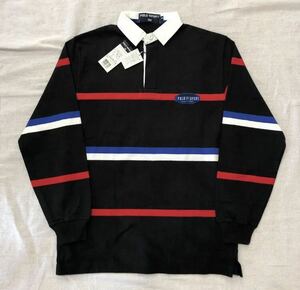 90s POLO SPORT ポロスポーツ ラガーシャツ NOS デッドストック ポロシャツ ボーダー 黒 ブラック RRL ラルフローレン Ralph Lauren