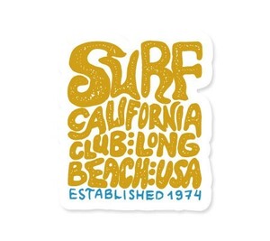 ステッカー サーフィン アメリカン 車 アウトドア スーツケース おしゃれ かっこいい レトロ バイク 海 SURFS UP DECAL SURF CALIFORNIA