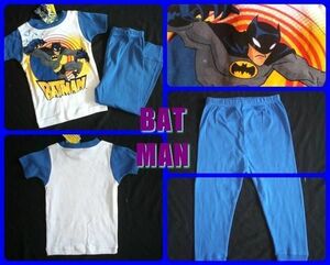 海外製　バットマン　子供用　半袖　パジャマ　上下セット　Ｔシャツ　長ズボン　輸入子供服　アメリカ　マーベル　ヒーロー　3T　100cm