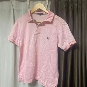 BURBERRY ロゴ刺繍 半袖ポロシャツ ピンク ポロシャツ Mサイズ