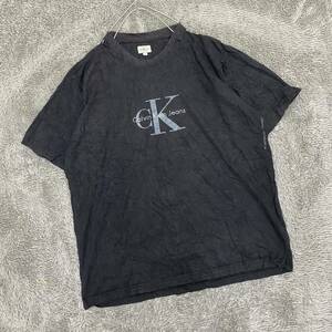 Calvin Klein Jeans カルバンクラインジーンズ Tシャツ 半袖カットソー サイズM ブラック 黒 メンズ トップス 最落なし （B19）