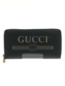 GUCCI◆長財布_ヴィンテージロゴ/レザー/ブラック/メンズ/グッチ/