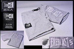 エバーラスト EVERLAST x ルーカ RVCA ダブルネーム ★ フリース ショートパンツ ★ ライトグレー Sサイズ ★ BB041-613 短パン