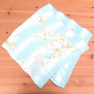 【1円】ANNA CRISTINA FIRENZE スカーフ レディース 服飾小物 花柄 百合 水色 ライトブルー USED /2206D
