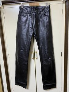 美品　Aero leather W28 裾に折り返し跡有り　エアロレザー leather pants レザーパンツ 革パン バイカー パンクロッカー