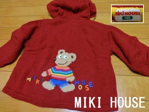 miki HOUSE ニットジャケット KIDS【 １００ cm 】ミキハウス 毛混セーターパーカー