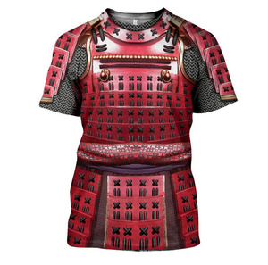 LDL169#3Dプリント サムライTシャツ 半袖 鎧 侍 丸首 男女兼用 XS~6XL サイズカラー選択あり