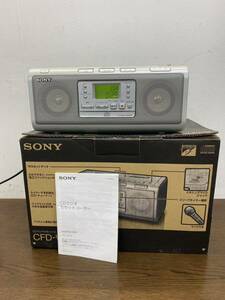 I★ 動作品 SONY ソニー CDラジカセ CFD-W78 ダブルカセット シルバー CDラジオカセットレコーダー